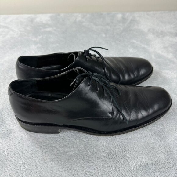 Gucci Black Leather Derby Shoes Authentic Men's Size 9D/43 EU/9 UK Made in Italy - Picture 4 of 13